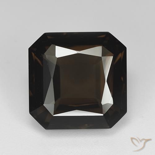 9.00ct Natural Chocolate Brown Smoky Quartz, Emerald Cut, VVS