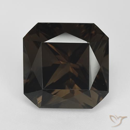 11.02ct Natural Chocolate Brown Smoky Quartz, Emerald Cut, VVS