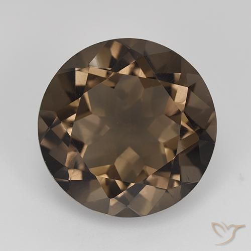13.03ct Natural Medium-Dark Brown Smoky Quartz, Round, VVS-VS