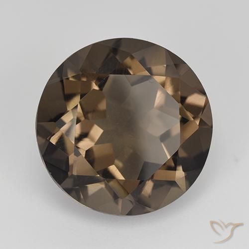 13.03 ct Brown Smoky Quartz Stone, Natural Smoky Quartz in Round Facet Shape for Sale