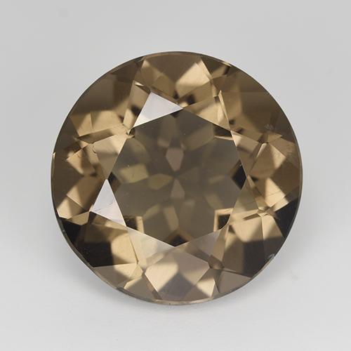 14.79 ct Brown Smoky Quartz Gemstone, Smoky Quartz Gem in Round Facet Shape for Sale.