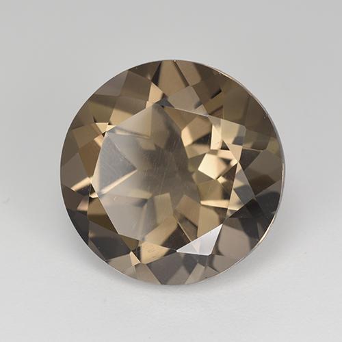 8.82 ct Brown Smoky Quartz Stone, Natural Smoky Quartz in Round Facet Shape for Sale