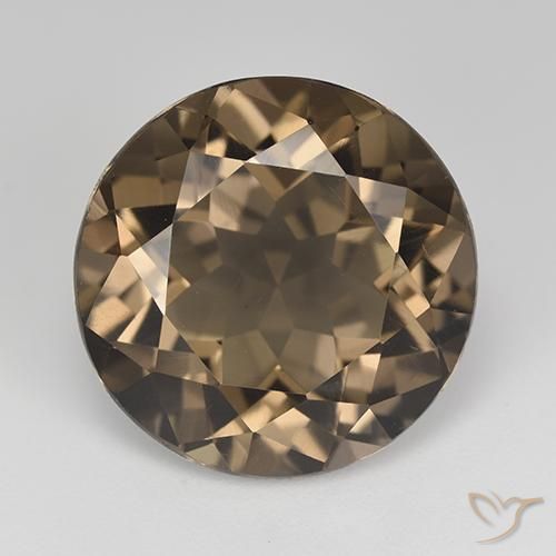 12.79ct Natural Medium-Dark Brown Smoky Quartz, Round, VVS-VS
