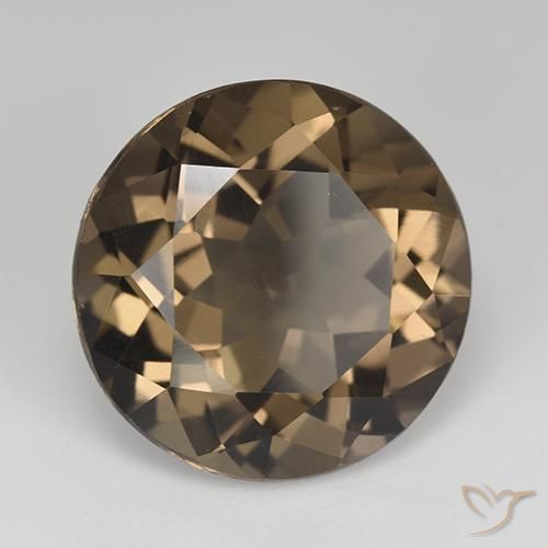12.79 ct Brown Smoky Quartz Stone, Natural Smoky Quartz in Round Facet Shape for Sale