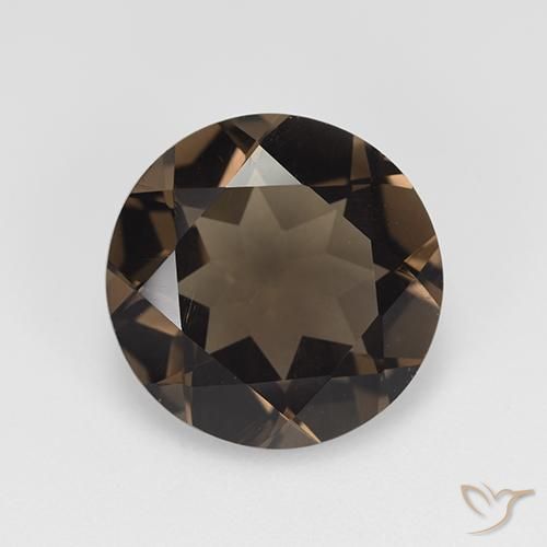 Quarzo fumé a taglio rotondo da 7,63 ct, 14 mm dal Brasile, Photo A