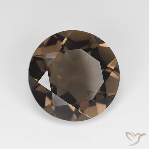 7.63 ct Brown Smoky Quartz Stone, Natural Smoky Quartz in Round Facet Shape for Sale