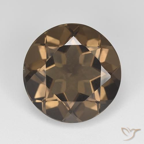 8.91ct Natural Medium-Dark Brown Smoky Quartz, Round, VVS-VS