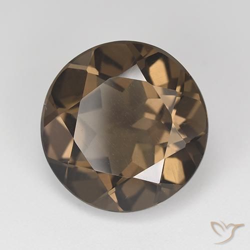 8.91 ct Brown Smoky Quartz Stone, Natural Smoky Quartz in Round Facet Shape for Sale