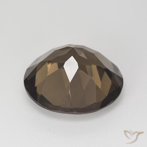 Smoky Quartz Gemstone in 15 mm (calibrated) Size for Sale, Smoky Quartz Stone in Medium-Dark Brown Color