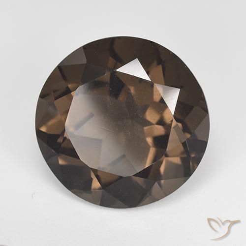 11.72 ct Brown Smoky Quartz Stone, Natural Smoky Quartz in Round Facet Shape for Sale