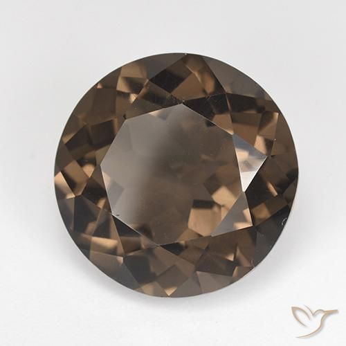12.70 ct Brown Smoky Quartz Stone, Natural Smoky Quartz in Round Facet Shape for Sale