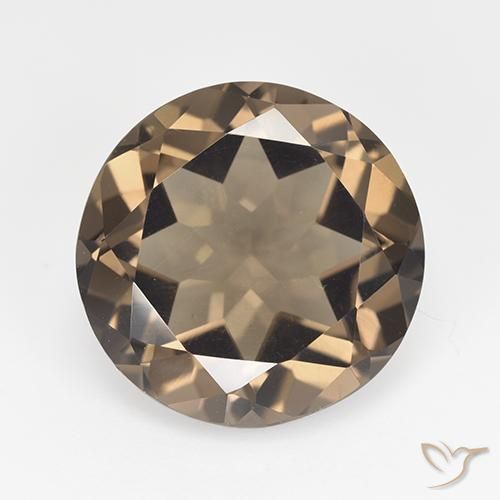 11.84 ct Brown Smoky Quartz Gemstone, Smoky Quartz Gem in Round Facet Shape for Sale.