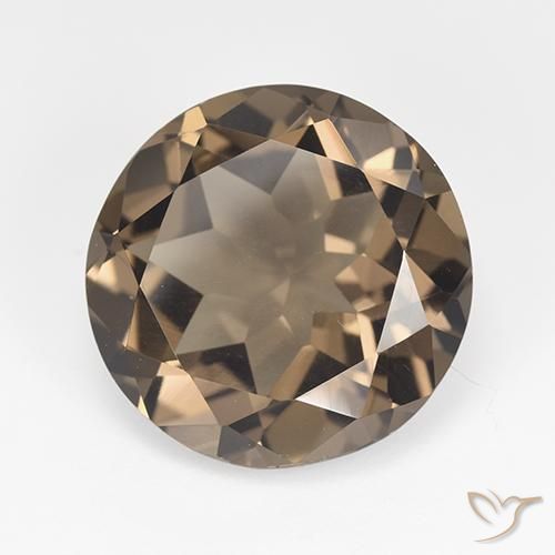 11.84 ct Brown Smoky Quartz Stone, Natural Smoky Quartz in Round Facet Shape for Sale