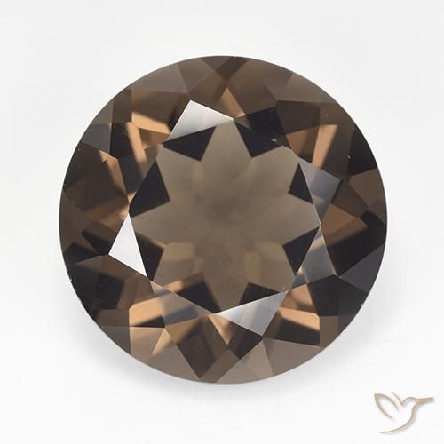 Quarzo fumé a taglio rotondo da 15,7 ct, 17,4 mm dal Brasile, Photo A