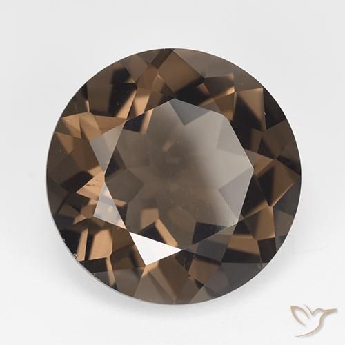 15.70 ct Brown Smoky Quartz Stone, Natural Smoky Quartz in Round Facet Shape for Sale