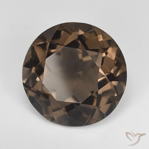 12.54 ct Brown Smoky Quartz Stone, Natural Smoky Quartz in Round Facet Shape for Sale