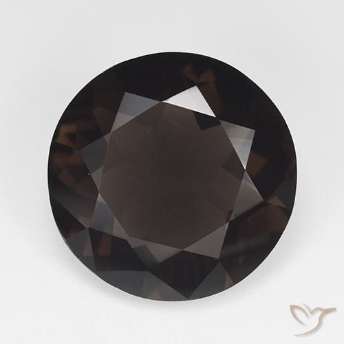 11.91ct Natural Dark Brown Smoky Quartz, Round, VVS-VS