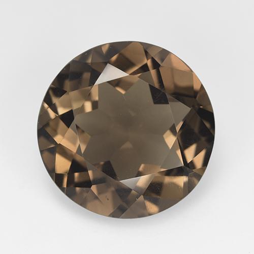 Medium-Dark Brown Quarzo fumé Gem - 10.9ct Sfaccettatura rotonda (ID: 515507)