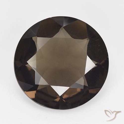 17.6mm Round Facet Brown Smoky Quartz from Brazil, Weight of 12.76ct, Natural untreated gemstone in VVS-VS Clarity, 1pc Smoky Quartz - the Color is Umber Brown, Mohs Hardness of 7 suitable for daily wear jewelry, Photo A