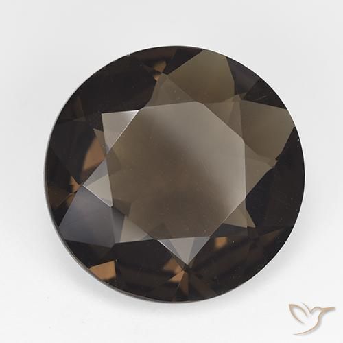12.76 ct Brown Smoky Quartz Stone, Natural Smoky Quartz in Round Facet Shape for Sale