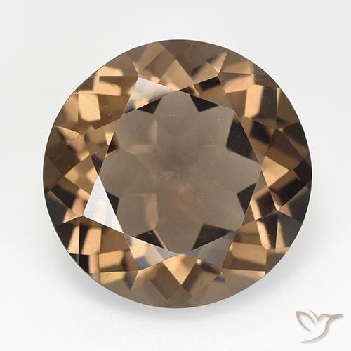 11.57ct Natural Gingerbread Brown Smoky Quartz, Round, VVS-VS