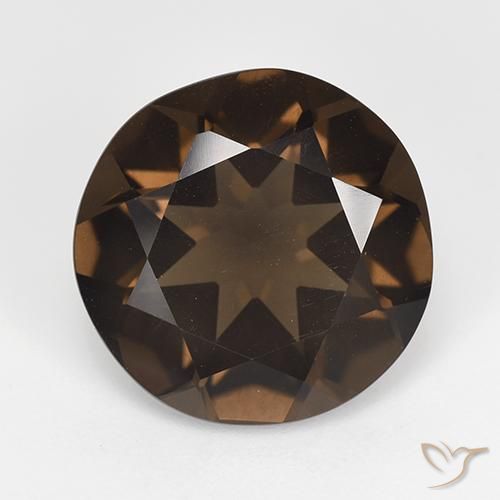 6.62ct Natural Deep Brown Smoky Quartz, Round, VVS-VS