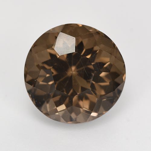 Marrón nogal Cuarzo Ahumado Gema - 4.8ct Faceta Redonda (ID: 527941)