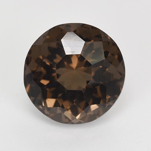 10.9mm Round Facet Brown Smoky Quartz from Brazil, Weight of 5.28ct, Natural untreated Gemstone in VVS-VS Clarity, 1pc Smoky Quartz - Color: Brown, Mohs Hardness of 7 suitable for daily wear jewelry, Photo A
