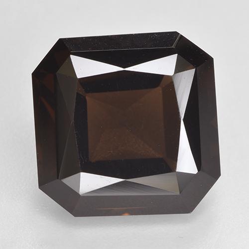 dunkelbraun Rauchquarz Edelstein - 7.7ct Oktagon Scheren Schliff (ID: 528879)
