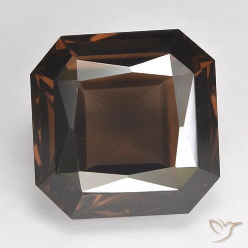 11.87ct Natural Reddish Brown Smoky Quartz, Emerald Cut, VVS