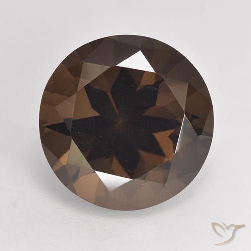 7.04ct Natural Hickory Brown Smoky Quartz, Round, VVS-VS