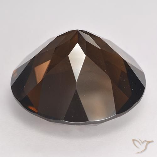 Smoky Quartz Gemstone in 18 mm (calibrated) Size for Sale, Smoky Quartz Stone in Deep Chocolate Brown Color