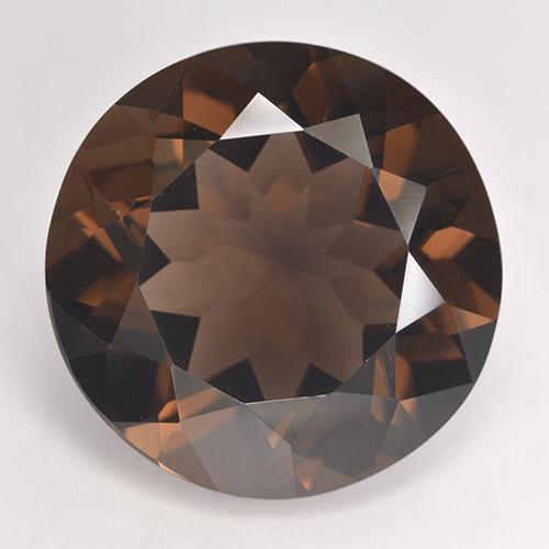 Medium Brown Rauchquarz Edelstein - 18ct Rund Facettenschliff (ID: 530991)