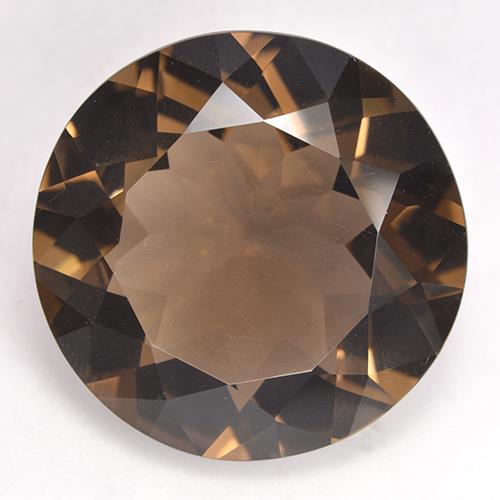 Brown Smoky Quartz Gem - 19ct Round Facet (ID: 530993)
