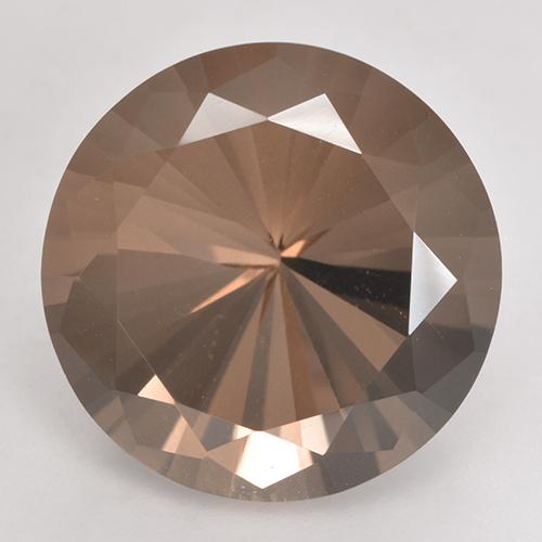 Marrón cálido Cuarzo Ahumado Gema - 12.3ct Corte Diamante (ID: 531213)