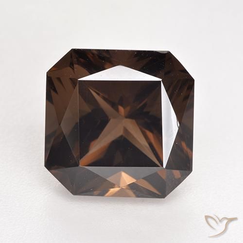 6.08ct Octagon / Scissor Cut Brown Smoky Quartz from Brazil, Dimension 10.9 x 10.9mm, Natural untreated Gemstone, VVS-VS Clarity, 1 piece Smoky Quartz in Dark Brown Color, Mohs Hardness of 7 suitable for daily wear jewelry, Photo A