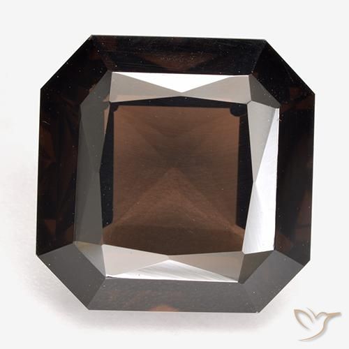 12.52ct Natural Reddish Brown Smoky Quartz, Emerald Cut, VVS-VS