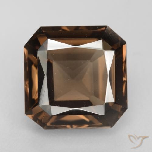 6.96ct Natural Medium Brown Smoky Quartz, Emerald Cut, VVS