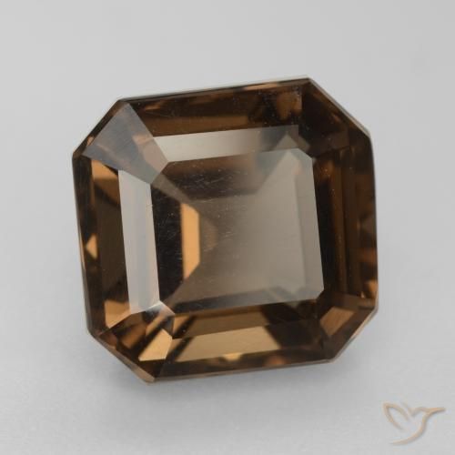 6.22 ct Brown Smoky Quartz Stone, Natural Smoky Quartz in Octagon Facet Shape for Sale