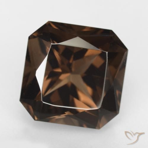 11.88ct Natural Chocolate Brown Smoky Quartz, Emerald Cut, VVS-VS