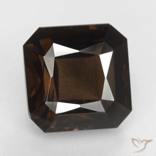 6.87ct Natural Hickory Brown Smoky Quartz, Emerald Cut, VVS-VS