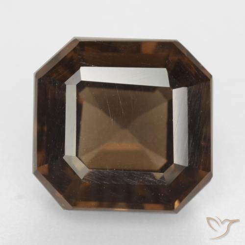 6.55ct Natural Hickory Brown Smoky Quartz, Emerald Cut, VVS-VS