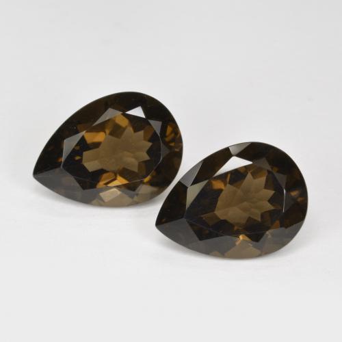 Brown Smoky Quartz Gem - 6.2ct Pear Facet (ID: 572142)