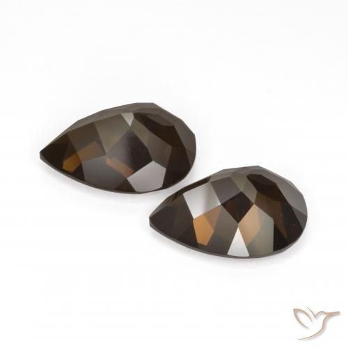 Smoky Quartz Gemstones in 15.1 x 11 mm Size for Sale, Smoky Quartz Stones in Chocolate Brown Color