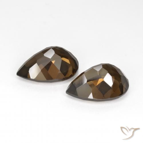 Smoky Quartz Gemstones in 15.1 x 11 mm Size for Sale, Smoky Quartz Stones in Brown Color