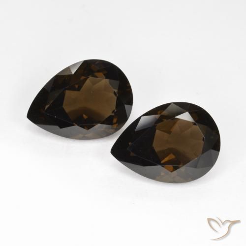 12.81 ct Pear Cut Smoky Quartz, 15.1 x 11.1 mm From Brazil, Photo A