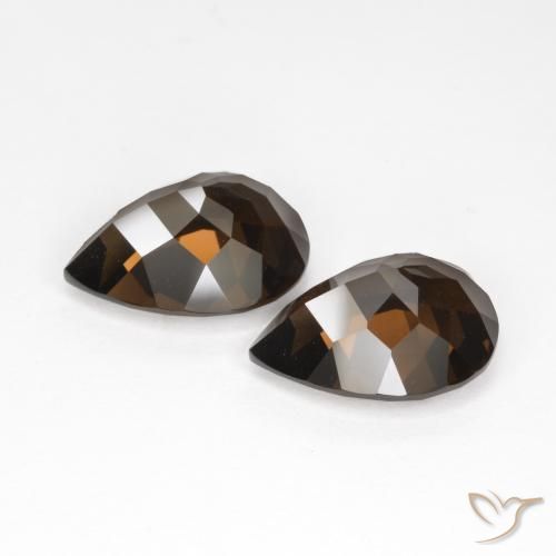 Smoky Quartz Gemstones in 15.1 x 11.1 mm Size for Sale, Smoky Quartz Stones in Chocolate Brown Color