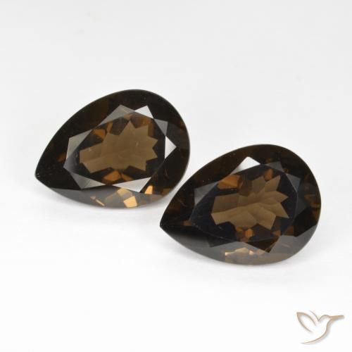 12.67 ct Pear Cut Smoky Quartz, 15 x 11.1 mm From Brazil, Photo A