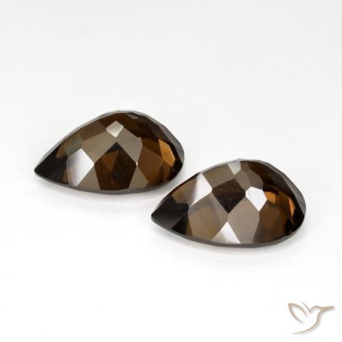 Smoky Quartz Gemstones in 15 x 11.1 mm Size for Sale, Smoky Quartz Stones in Medium Brown Color