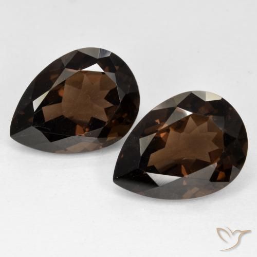 12.71 ct Pear Cut Smoky Quartz, 14.9 x 11 mm From Brazil, Photo A